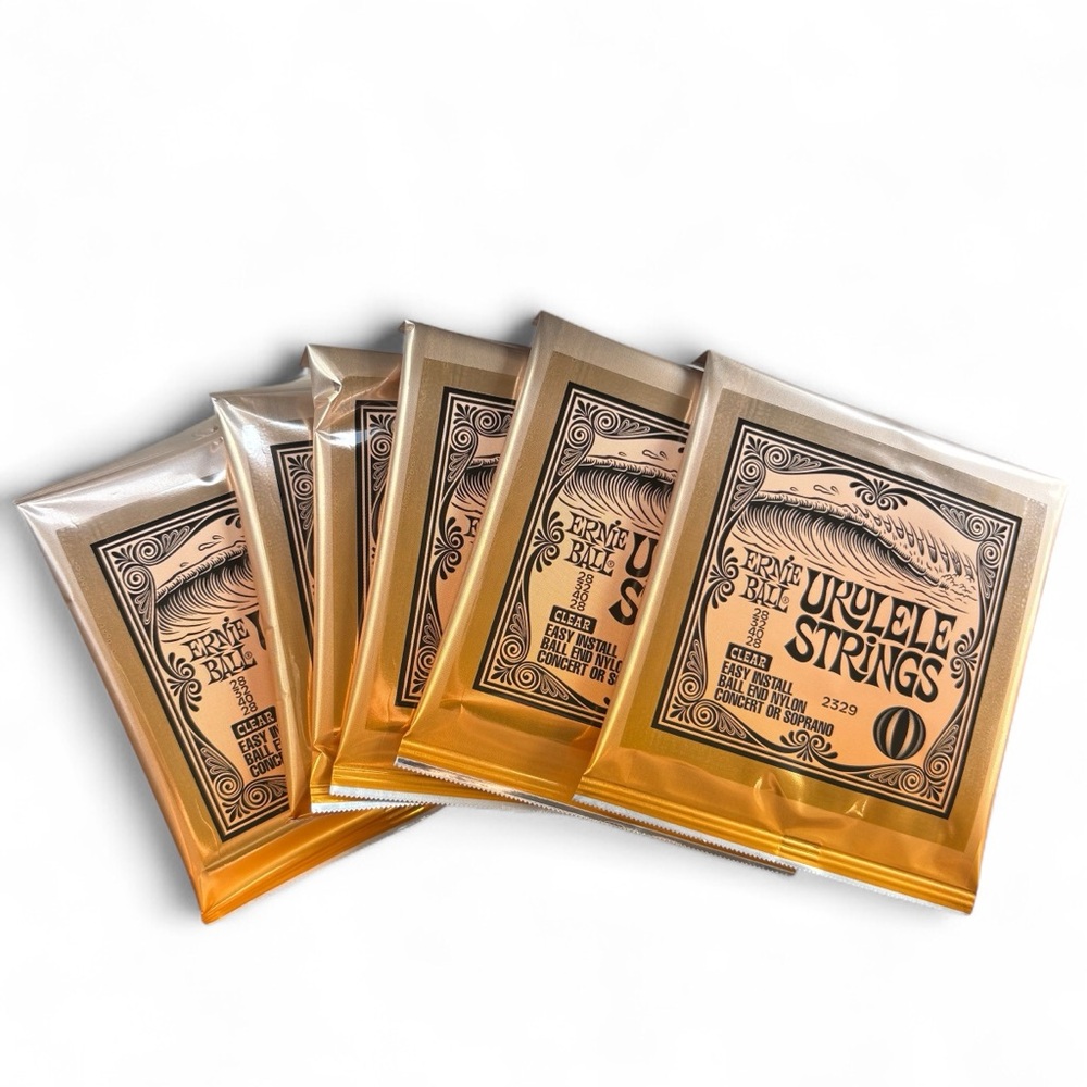 Ernie Ball Ukulele Strings 2329 Clear Concert/Soprano 6 Pack